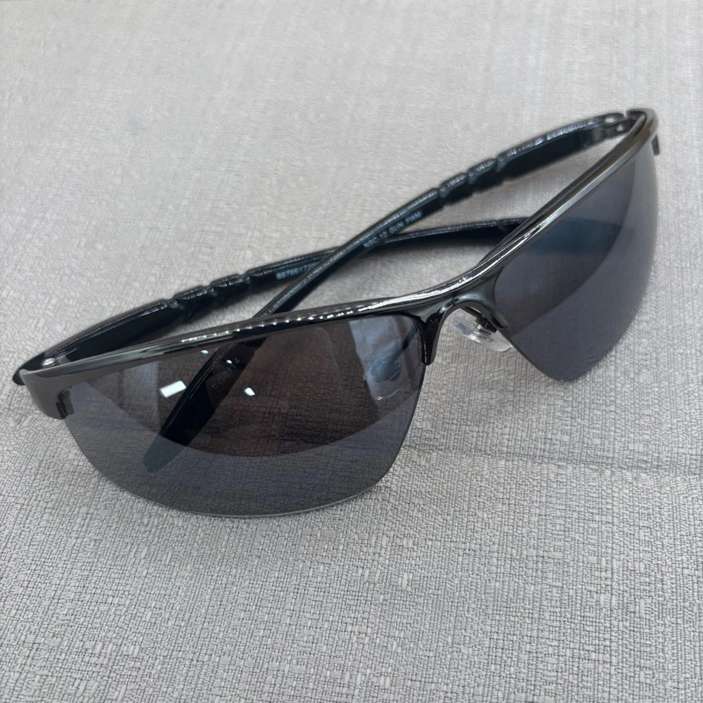 Foster Grant Sunglasses Mens OS Gunmetal Excellent Sporty Wrap Y2K NSC-12 FG0114